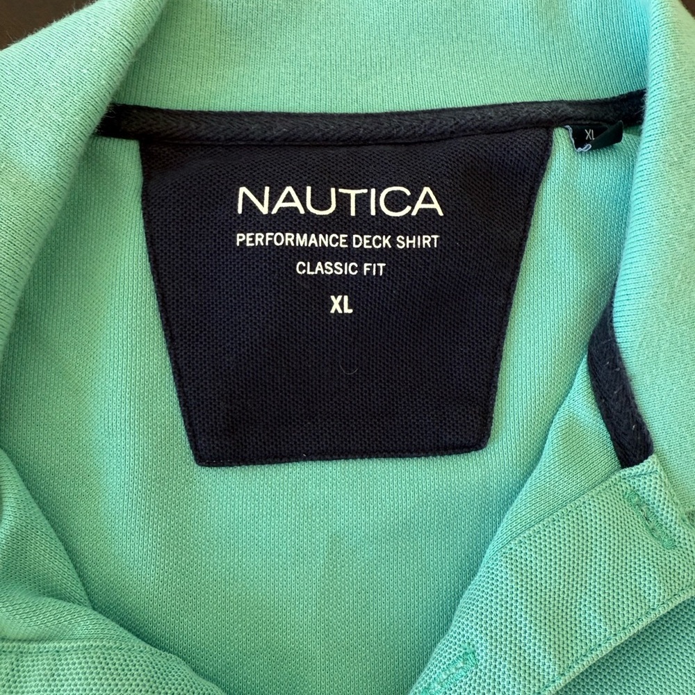 Nautica Teal polo shirt size XL - Picture 2 of 3